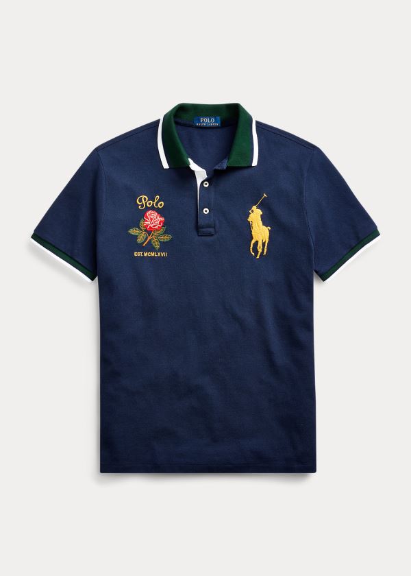 Men's Polo Ralph Lauren Big Pony Mesh Polo Shirts | 839024SJY